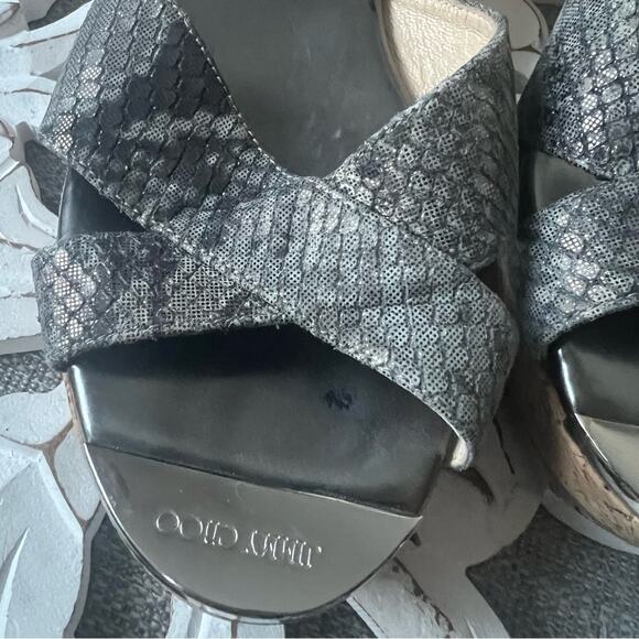 Jimmy Choo Wedge Platform Sandals Shoes Women’s 38.5 US 8.5 - Picture 5 of 10